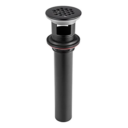 Grid Drain Strainer Assembly With Overflow for Bathroom Sink, P.O. Plug Grid Lavatory Drain, Bathroom Sink Grid Strainer by Artiwell, Matte Black - color: Matte Black, style: With Overflow