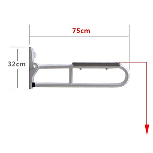 Sturdy Shower Safety Grab Bar for Bathtub, Bathroom Handrails, Barrier-Free Elderly Disabled Toilet Standing Support Railings Padded, Bathroom Folding Bathroom Armrests,B,Grey - color: Gray