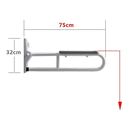 Sturdy Shower Safety Grab Bar for Bathtub, Bathroom Handrails, Barrier-Free Elderly Disabled Toilet Standing Support Railings Padded, Bathroom Folding Bathroom Armrests,B,Grey - color: Gray