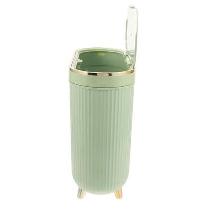 Sleek Narrow Bathroom Trash Can with Lid Versatile Plastic Waste Bin for Bedroom Kitchen Office Elegant Design for Seamless Waste Disposal Compact Spaces