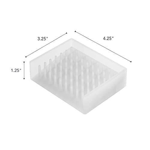 Yamazaki Home Self Draining Soap Tray - Floating Holder Dish for Sink, Silicone, No Assembly Req. | Self-draining soap tray with a slanted base that directs excess water back into the sink. Adds practical everyday storage. - color: Clear