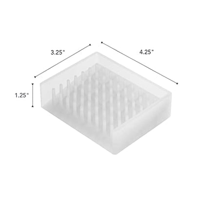 Yamazaki Home Self Draining Soap Tray - Floating Holder Dish for Sink, Silicone, No Assembly Req. | Self-draining soap tray with a slanted base that directs excess water back into the sink. Adds practical everyday storage. - color: Clear