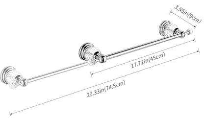 WINCASE Chrome Towel Bar 24 Inch, Adjustable Crystal Towel Rack, Silver Single Towel Holder for Bathroom Wall Mounted Modern - color: Chrome Towel Bar