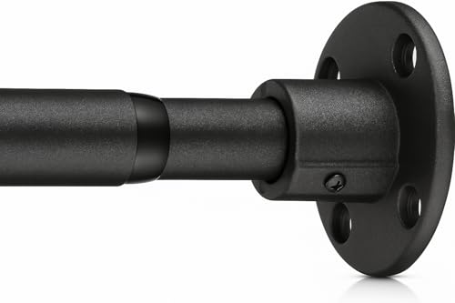 Heavy Duty Shower Rod - Industrial Shower Curtain Rod Wall Mounted for Bathroom,Closet,Room Divider,Outdoor Patio - 28 to 76"Adjustable Shower Pole - Matte Black - size: 29-76" (1 Pack)