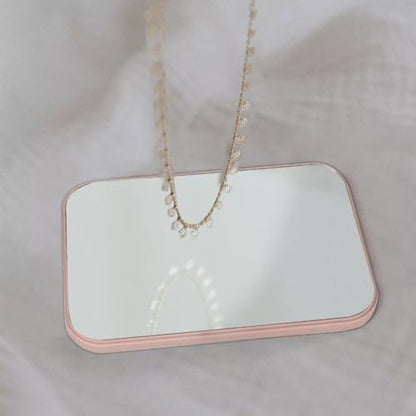 8-Inch Table Desk Vanity Makeup Mirror, Simple Portable Travel Mirror with Stand, Standing and Wall Hanging Dual-use, Pink - color: Pink