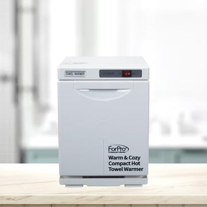 ForPro Warm & Cozy Hot Towel Warmer, Compact 5L Capacity Cabinet, Stainless Steel Rack, White - size: Compact 5L