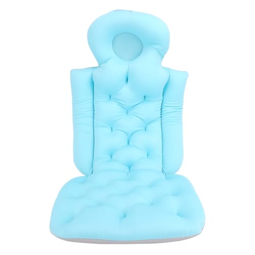 Bathtub Full Body Mat Non Slip Breathable, Soft Supportive Bath Pillow, Comfortable Tub Cushion for Adult, Relaxing Bathing Experience, Lightweight + Antislip, 33.86x14.57in (Light Blue) - color: Light Blue