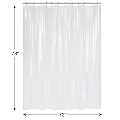 AmazerBath 78 Inch Shower Curtain Liner Clear Plastic, Long Shower Curtain Heavy Duty 8G, Premium PEVA Weighted Shower Curtains for Bathroom with 3 Big Stones and Grommets, 72x78 Inches - color: 8g Clear, size: 72"W x 78"L (Pack of 1)