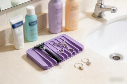4PCS Self Draining Soap Holder Rack, Advanced Silicone Soap Dish Tray, Waterfall Drain, Suitable for Bathrooms, Kitchens, and Bathtubs, Extending Soap Life, Keeping Soap Bars Dry and Easy to Clean