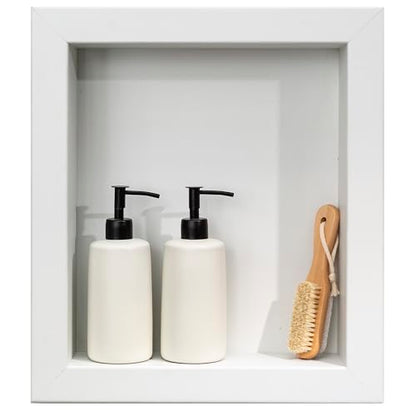 Palisade 17.5 in x 15.5 in Vinyl Shower Niche Dusty Pearl | Waterproof Shower Insert - color: Dusty Pearl