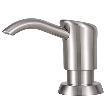 GAGALIFE Built in Sink Soap Dispenser or Lotion Dispenser for Kitchen Sink, Brushed Nickel ABS Pump Head, with 17 Ounce Large PET Soap Bottle - color: Brushed Nickel