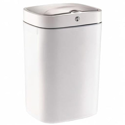 Sensor Trash Can Automatic Trash Can Garbage Can 4.7 Gallon Metal Touchless Automatic Pearl White Waste Bin for Office Bathroom