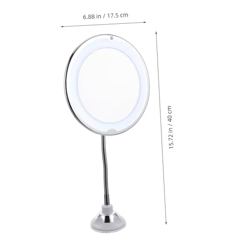 Beaupretty 360° Rotating 10X Magnifying LED Makeup Mirror with Suction Cup for Bathroom and Vanity Portable Lighted Cosmetic Mirror