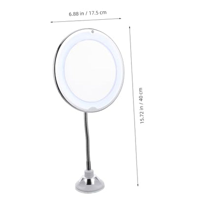Beaupretty 360° Rotating 10X Magnifying LED Makeup Mirror with Suction Cup for Bathroom and Vanity Portable Lighted Cosmetic Mirror