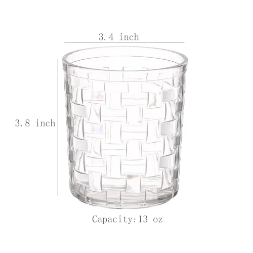 Gaolinci 2 Pcs Bathroom Cups, Clear Acrylic Toothbrush Holder, Tumbler Cup, 13 Oz - color: Clear