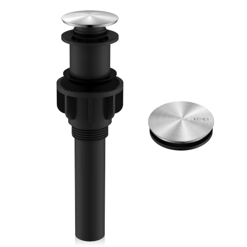 Brushed Nickel Pop Up Bathroom Sink Drain Assembly Without Overflo | Bathroom Vanity Sink Drain Assembly, Built-in Anti-Clogging Strainer, Plastic Pop Up Drain for Bathroom Vanity Vessel Sink - color: Brushed Nickel, size: Big Pop up Cap (Without Overflow