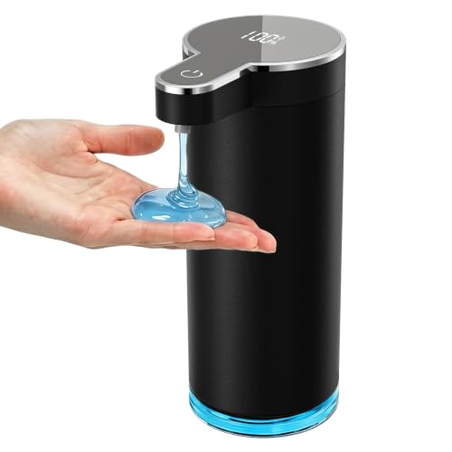 Automatic Liquid Soap Dispenser (Black Liquid Soap) | 12 oz/350ml Rechargeable, 4 Adjustable Liquid Levels, IPX5 Waterproof for Bathroom,Kitchen,Hotel - color: St-01 Liquid Black