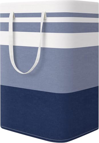StorageRight Laundry Basket Hamper Large Collapsible Laundry Hamper with Easy Carry Handles，Freestanding Clothes Hampers for Laundry, Bedroom, Dorm, Clothes, Towels, 75L, Gradient Blue | Freestanding Clothes Hampers, Foldable design, with Easy Carry Handl