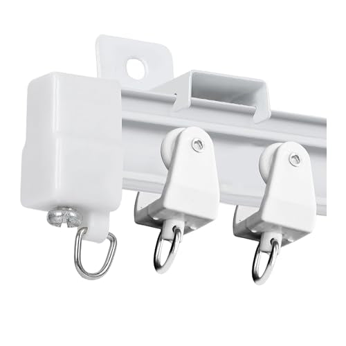50PCS White Curtain Track Rollers, Plastic Ceiling Rail Gliders for Window Shower Bendable Flexible Track System - color: White