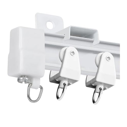 50PCS White Curtain Track Rollers, Plastic Ceiling Rail Gliders for Window Shower Bendable Flexible Track System - color: White