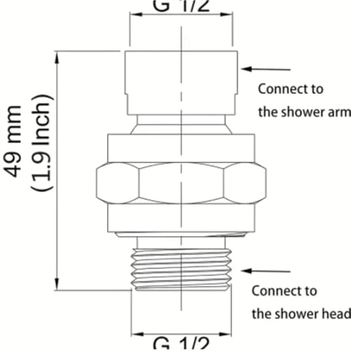 1 Set Shower Connector, Ball Joint Shower Head, Swivel Ball Adapter, Brass Adjustable Shower Arm Extension, Universal Component