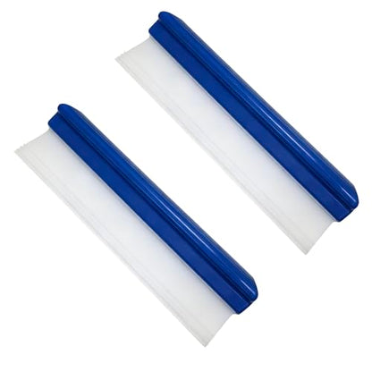 2pack 12inch Car Drying Squeegee Water Blade Universal Quick Drying Squeegee Wiper Flexible T-Bar Water Blade Silicone Squeegee for Car,Glass,Windshield,Bathroom Blue Handle - color: Blue