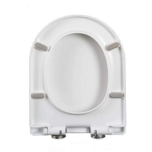 Toilet seat, With Quick Release for Easy Cleaning and Simple Top Fixing Slow Close Toilet Lid for D Shaped Loo Seat - size: 02D