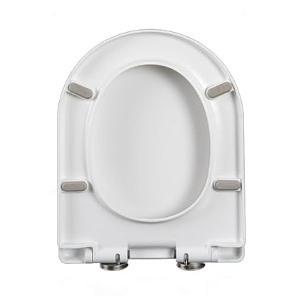 Toilet seat, With Quick Release for Easy Cleaning and Simple Top Fixing Slow Close Toilet Lid for D Shaped Loo Seat - size: 02D