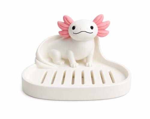 Axolotl Self Draining Soap Dish Cute Decorative Bathroom Soap Holder
