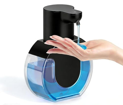 Automatic Soap Dispenser Touchless,Liquid Soap Dispenser USB Rechargeable,15oz/420ml Hand Soap Dispenser,4-Level Adjustable,Wall Mounted/Countertop Soap Dispenser for Bathroom Kitchen Dish Soap - color: Black 01, style: Liquid