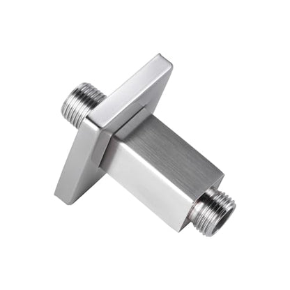 Straight Shower Arm with Flange, Ceiling Mount 3 Inches Rain Shower Head Arm Extension Replacement with Anti-Scratch Escutcheon Plate, DOLGABA Brushed Nickel - color: Square Brushed Nickel 3 Inch