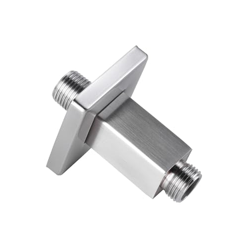 Straight Shower Arm with Flange, Ceiling Mount 3", Brushed Nickel | Square, Pipe Replacement, For High Pressure Rain Shower Head, 1/2"NPT, G1/2 - color: Square Brushed Nickel 3 Inch