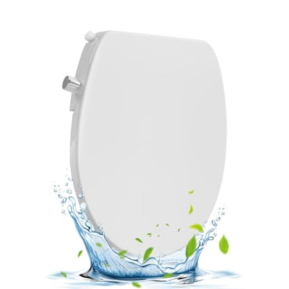 Garvee Non-Electric Bidet Toilet Seat for Round Toilets – Dual Nozzle System, Manual Control, Cold Water Bidet Attachment, Easy to Install, White - size: Round (17″)-1
