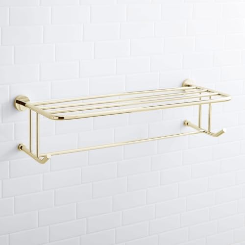 Signature Hardware 296448 Ceeley 24-1/8" Brass Towel Rack - color: Polished Brass