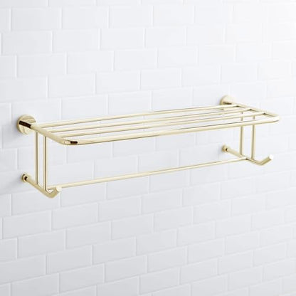 Signature Hardware 296448 Ceeley 24-1/8" Brass Towel Rack - color: Polished Brass