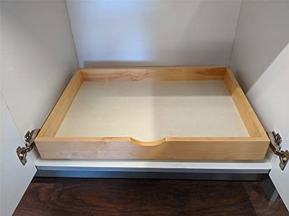 26'' Under Sink Organizers Storage Dovetail Drawer Rollout Drawer Wood Tray Kitchen Organizer Cabinet Slide Out Shelve Pull-Out Shelf Organization Assembled w/Sliders (26'' Width/one Drawer) - size: 26'' W x 18''D