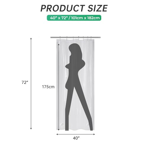 AmazerBath Stall Shower Curtain Plastic, Small Shower Curtain Clear 40 x 72, Stand Up Shower Curtain Thick PEVA, Heavy Duty Shower Curtain Stall Size with 2 Weighted Stones and 7 Grommet Holes - color: 8g Clear, size: 40"W x 72"L (Pack of 1)