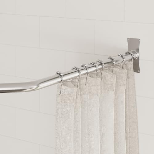Naiture Neo-Angle Shower Curtain Rod, 18-1/2" X 26" X 18-1/2", Chrome | 304 Stainless Steel, Includes 36" Ceiling Support and Mounting Hardware, Cut to Fit, Permanent Wall Mount, Rustproof - color: Chrome, size: 18-1/2" X 26" X 18-1/2"