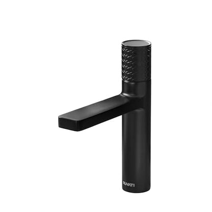 Ruvati Emilio Single Handle Diamond Pattern Knurled Bathroom Faucet Round in Gunmetal Black PVD - RVF5133BL - color: Gunmental Black