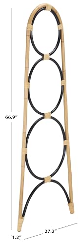 SAFAVIEH Home Collection - Kino Natural & Black 3-Tier Rattan Towel Hanger, Fully Assembled (STG6501D) - color: Natural/Black