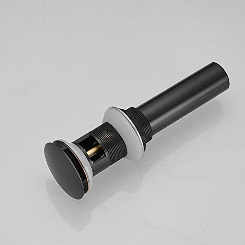 Bathroom Faucet Vessel Vanity Sink Pop up Drain Stopper with Overflow Oil Rubbed Bronze Fits Bathroom Standard Sink Hole 1-1/2" to 1-3/4" - color: Bronze, size: Overflow