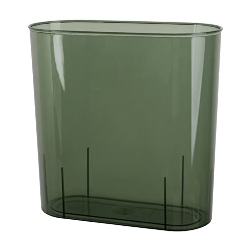 Anyoifax Small Trash Can Slim Garbage Can 3 Gallon Waste Basket, Green | Trash Bin Container for Bathroom, Bedroom, Living Room, Kitchen, Under Desk, Office, Colleg Dorm - color: Clear&Green
