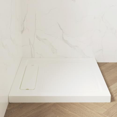 OVE Decors 36x36" Shower Base Side Drain, White - size: 36 x 36, style: Side Drain