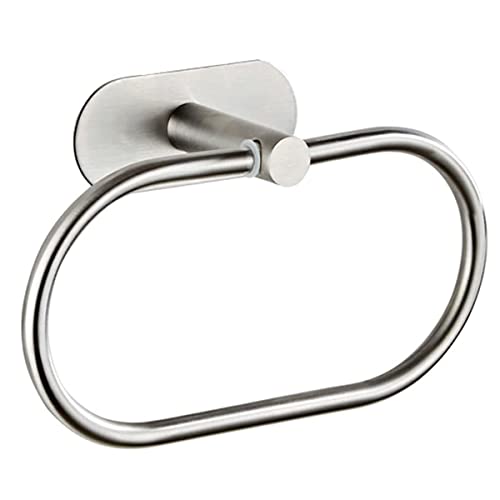 Towel Ring Self Adhesive No Drill Hand Towel Holder for Bathroom SUS 304 Stainless Steel Brushed Nickel Towel Rack(Silvery)