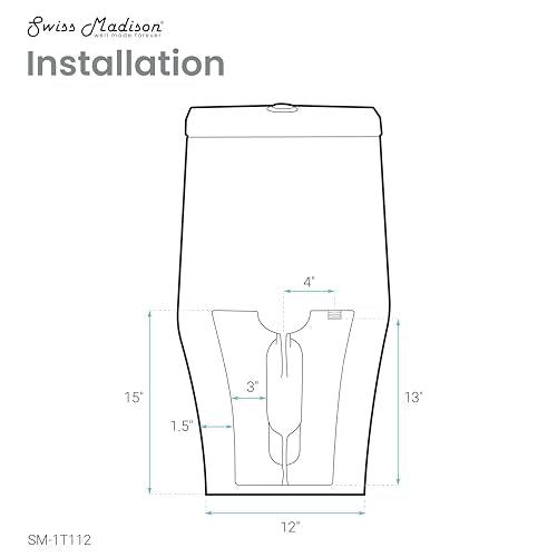 Swiss Madison SM-1T112 Ivy One Piece Toilet Dual Flush - color: Glossy White, size: 12" Rough-in