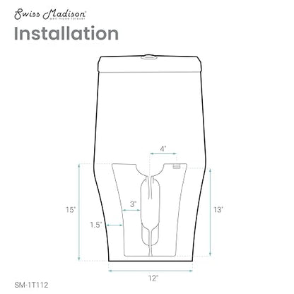 Swiss Madison SM-1T112 Ivy One Piece Toilet Dual Flush - color: Glossy White, size: 12" Rough-in