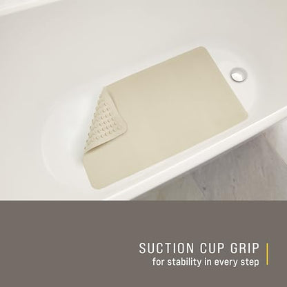 Rubbermaid Commercial Products Safti-Grip Bath Mat, Medium, White, Suction-Backed, Non-Slip for Commercial/Residential Use for Shower Stall/Bathtub/Bathroom - size: Medium