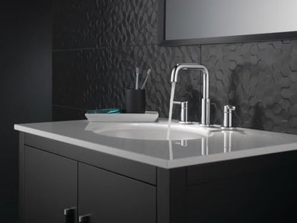 Delta Nicoli Chrome Faucet 3 Hole, 8 Inch Widespread Bathroom Sink Faucet for Vanity, Push-Pop Drain Assembly, Chrome 35849LF - color: Chrome