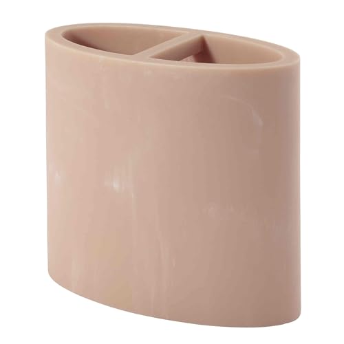 Nicole Miller - Toothbrush Holder, Resin Countertop Accessories, Dorm Room Essentials (Kendall Collection, Clay) - color: Clay, size: Toothbrush Holder