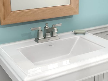 Moen Conway Spot Resist Brushed Nickel Two-Handle Centerset Bathroom Faucet with Drain Assembly, WS84922SRN - color: Spot Resist Stainless, size: (Pack of 1)